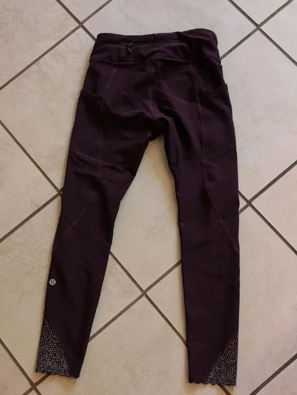 Lululemon Tight Stuff II Leggings Dark Adobe Plum Purple Reflective Size 4